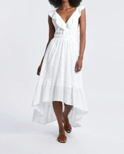 Shop Molly Bracken Eyelet High-low Dress In White