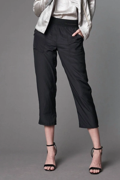 Lola And Sophie Cropped Pull-on Pant In Black In Black