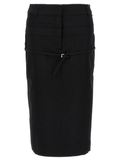 Shop Jacquemus La Mini Jupe Caraco Skirts Black