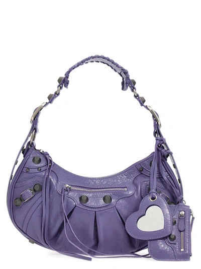Shop Balenciaga Le Cagole S Shoulder Bags Purple
