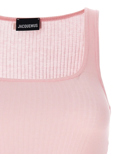 Shop Jacquemus Le Debardeur Caraco Tops Pink