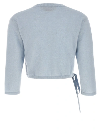 Shop Marni Logo Embroidery Sweater Sweater, Cardigans Light Blue