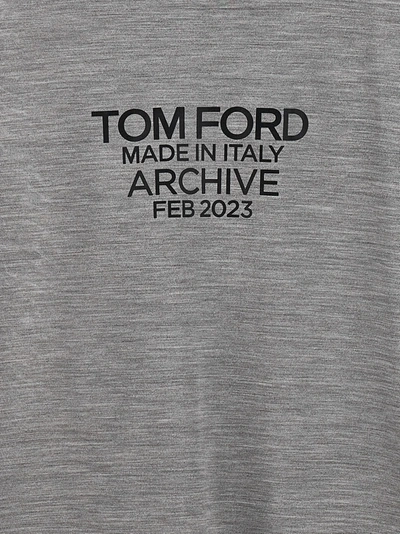 Shop Tom Ford Logo Print T-shirt Gray