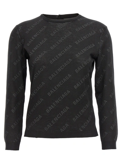 Shop Balenciaga Logo Sweater Sweater, Cardigans Black