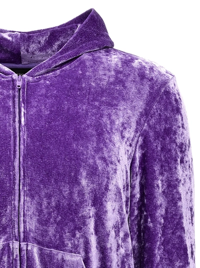 Shop Balenciaga Sequin Velvet Hoodie Sweatshirt Purple