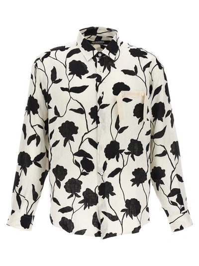 Shop Jacquemus Simon Shirt, Blouse White/black