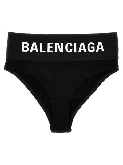 Shop Balenciaga Slip Elastico Logo Underwear, Body White/black