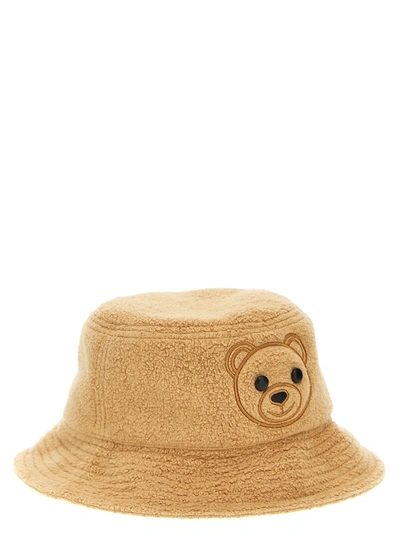 Shop Moschino Teddy Hats Beige