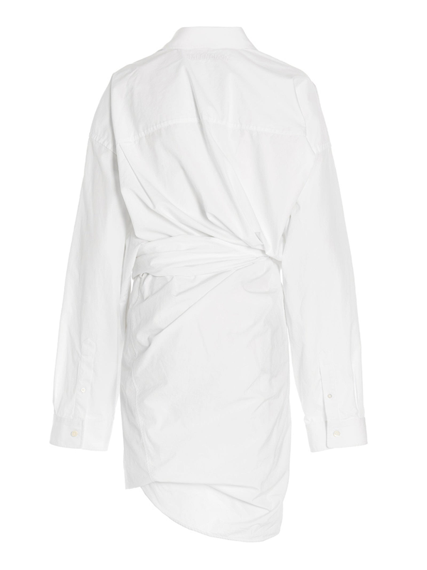 Balenciaga Wrap Shirt Dress in White
