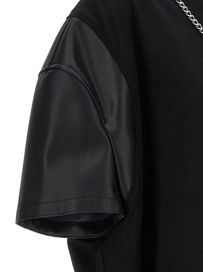 Shop Junya Watanabe Eco-leather Sleeve T-shirt Black