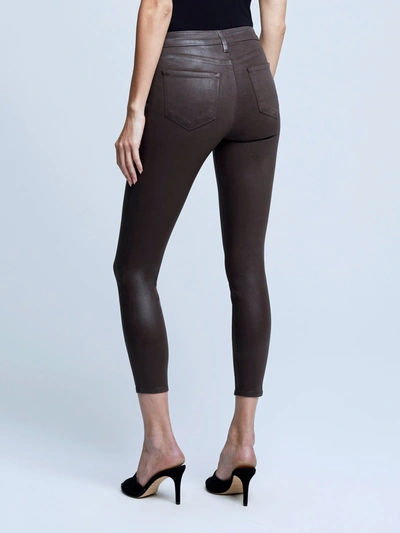 Shop L Agence Margot Coated Skinny Jean In Espresso Coated