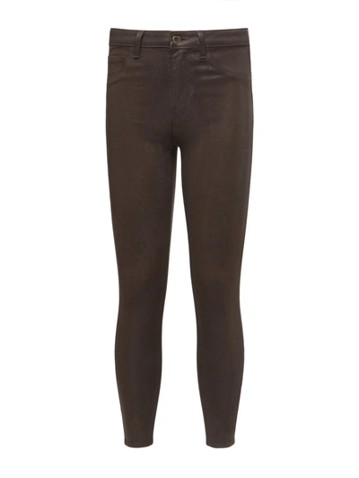 Shop L Agence Margot Coated Skinny Jean In Espresso Coated