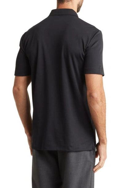 Theory Button Front Polo In Black