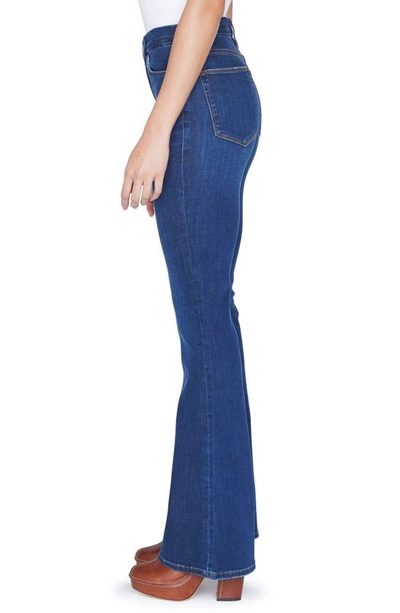 Shop Frame Le Pixie Super High Waist Flare Jeans In Majesty