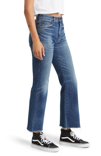 Shop Askk Ny Geek Raw Hem Ankle Flare Jeans In Auburn