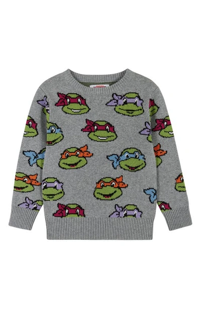 Shop Andy & Evan X Teenage Mutant Ninja Turtles® Jacquard Sweater In Grey Turtles