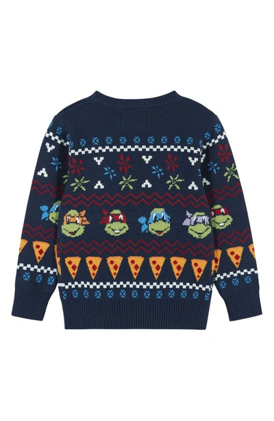 Shop Andy & Evan X Teenage Mutant Ninja Turtles® Jacquard Sweater In Navy Turtles