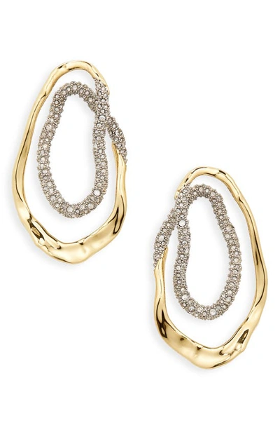 Shop Alexis Bittar Solanales Double Front Hoop Earrings In Crystals