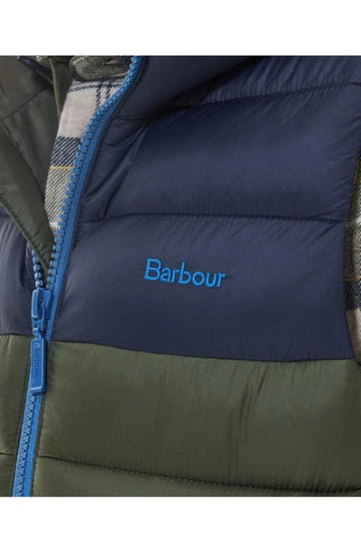 Shop Barbour Kids' Roker Puffer Vest In Olive