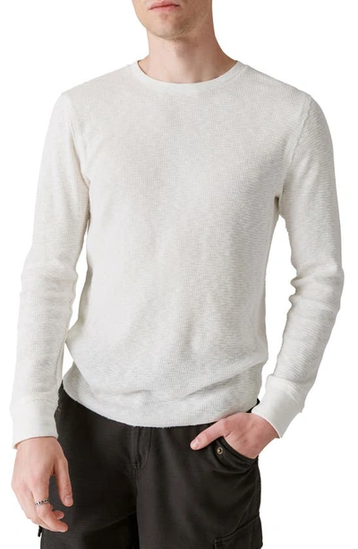 Shop Lucky Brand Garment Dye Thermal T-shirt In Bright White