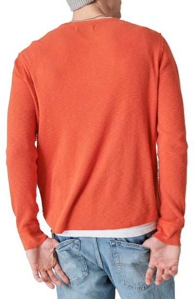 Shop Lucky Brand Garment Dye Thermal T-shirt In Pureed Pumpkin