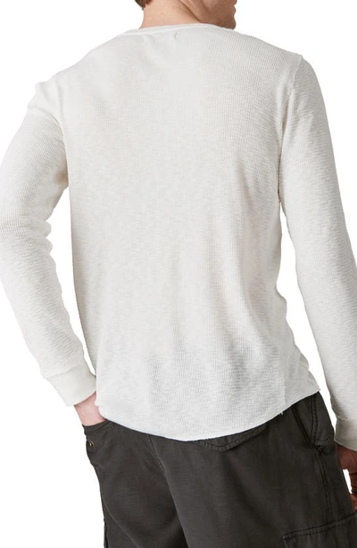 Lucky Brand Garment Dye Thermal T-shirt In Bright White