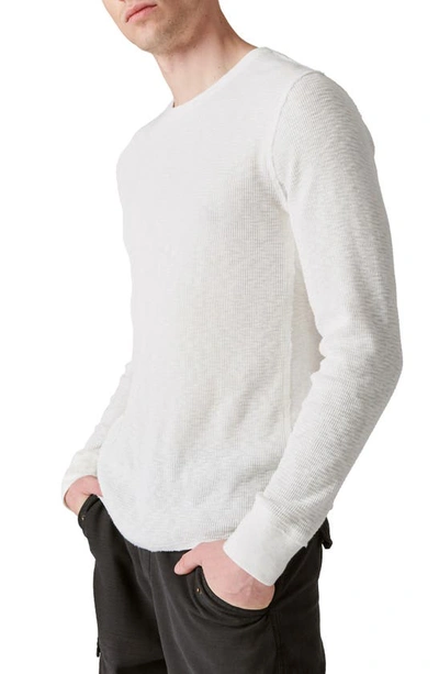 Lucky Brand Garment Dye Thermal T-shirt In Bright White