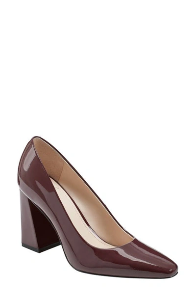 Shop Marc Fisher Ltd Yalina Pointed Toe Block Heel Pump In Dark Red Patent