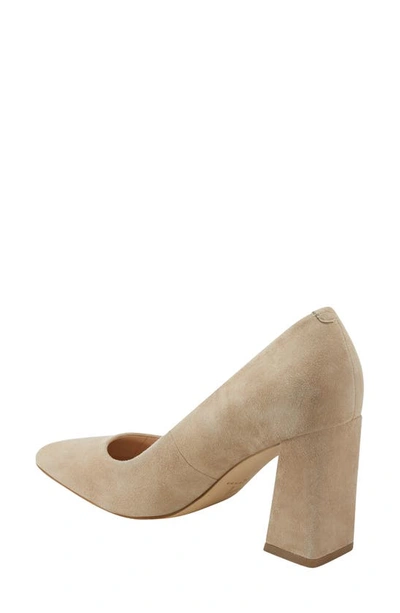 Shop Marc Fisher Ltd Yalina Pointed Toe Block Heel Pump In Light Natural Suede