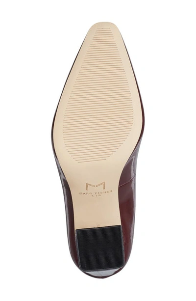 Marc Fisher Ltd Yalina Pointed Toe Block Heel Pump In Dark Red Patent