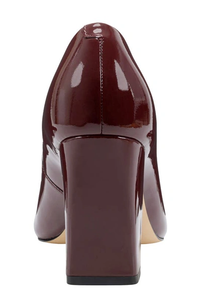 Marc Fisher Ltd Yalina Pointed Toe Block Heel Pump In Dark Red Patent