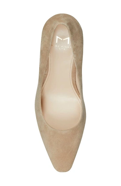 Shop Marc Fisher Ltd Yalina Pointed Toe Block Heel Pump In Light Natural Suede