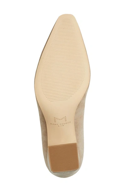 Marc Fisher Ltd Yalina Pointed Toe Block Heel Pump In Light Natural Suede