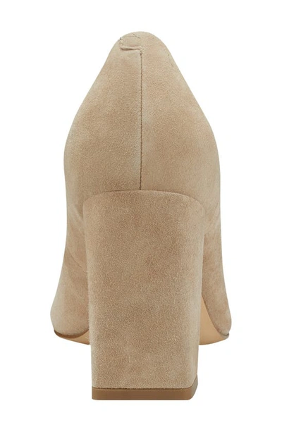 Marc Fisher Ltd Yalina Pointed Toe Block Heel Pump In Light Natural Suede
