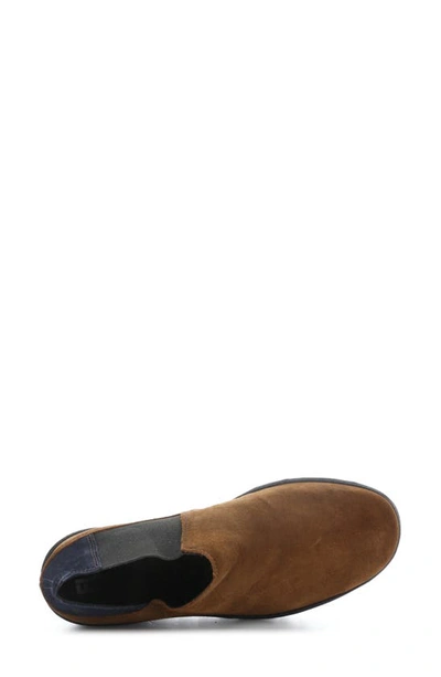 Fly London Yego Wedge Bootie In 010 Camel/ Navy
