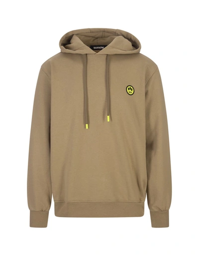 Shop Barrow Burnt Sand Hoodie With Logo On Chest In Brown