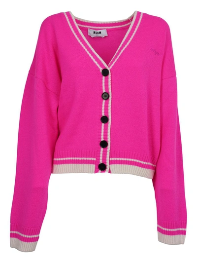 Shop Msgm Cardigan Clothing In Pink &amp; Purple