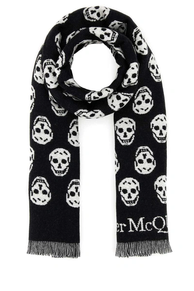 Shop Alexander Mcqueen Scarves And Foulards In Blackivory