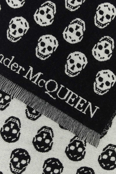 Shop Alexander Mcqueen Scarves And Foulards In Blackivory