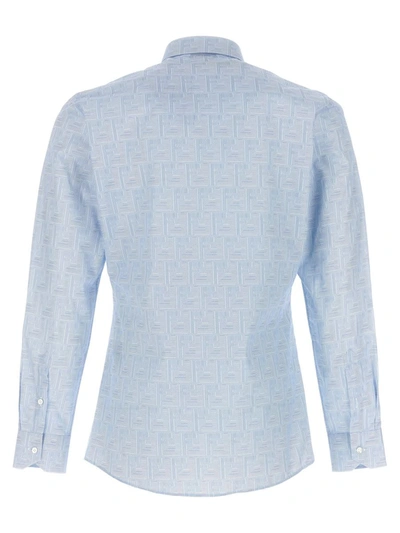 Shop Fendi ' Shadow' Shirt In Light Blue