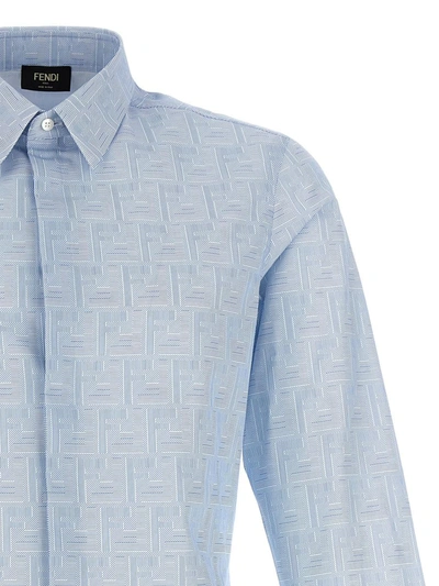Shop Fendi ' Shadow' Shirt In Light Blue