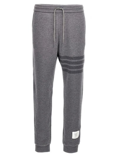 Shop Thom Browne '4 Bar' Joggers In Gray