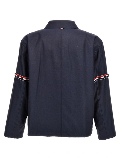 Shop Thom Browne Short Jacket In Blue