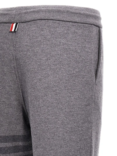 Shop Thom Browne '4 Bar' Joggers In Gray