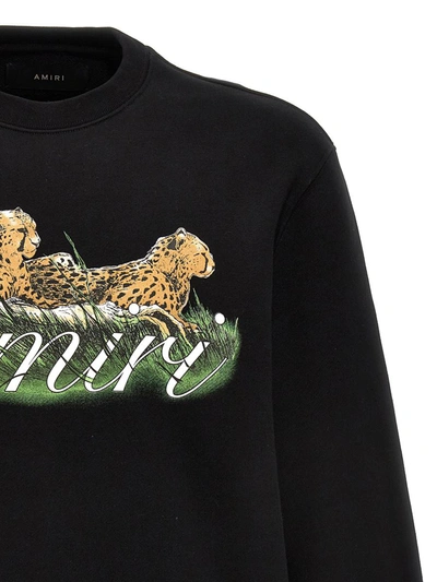 Shop Amiri 'cheetah Logo' Sweatshirt In Black
