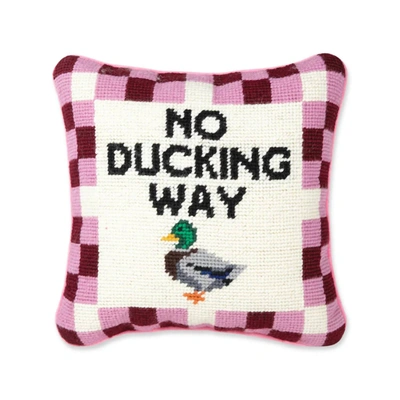 Shop Furbish Studio No Ducking Way Needlepoint Pillow In Pink Multi