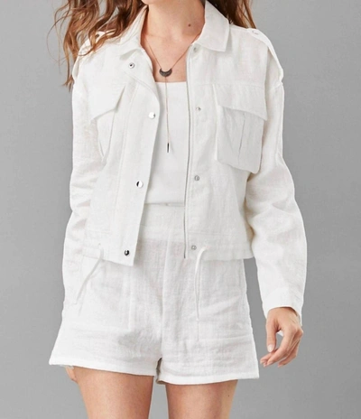 Shop Lola And Sophie Linen Shorts In Eggshell In White
