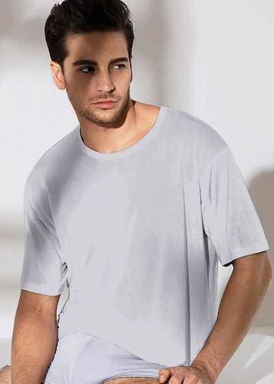 Shop Lilysilk Mens Classic Crew Neck Silk T-shirt In Grey