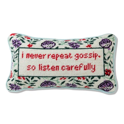Shop Furbish Studio Gossip Needlepoint Pillow In Multi
