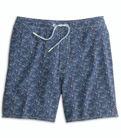 Shop Johnnie-o Dorado Printed Swim Shorts In Lake In Blue